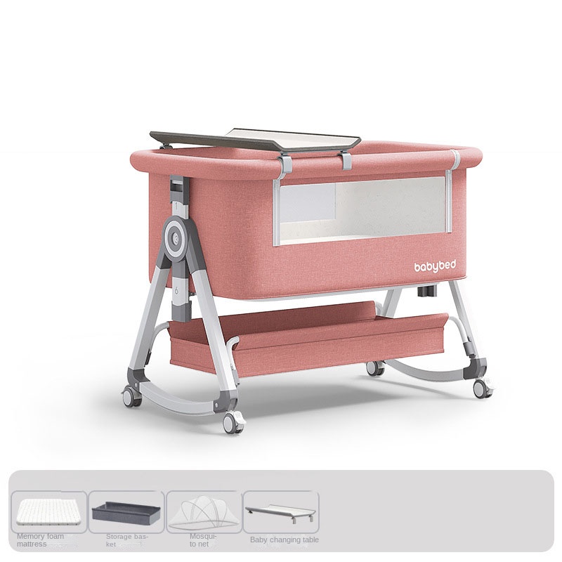 Baby Crib , Portable and Adjus - Baby Nursery Trolley recension och pris