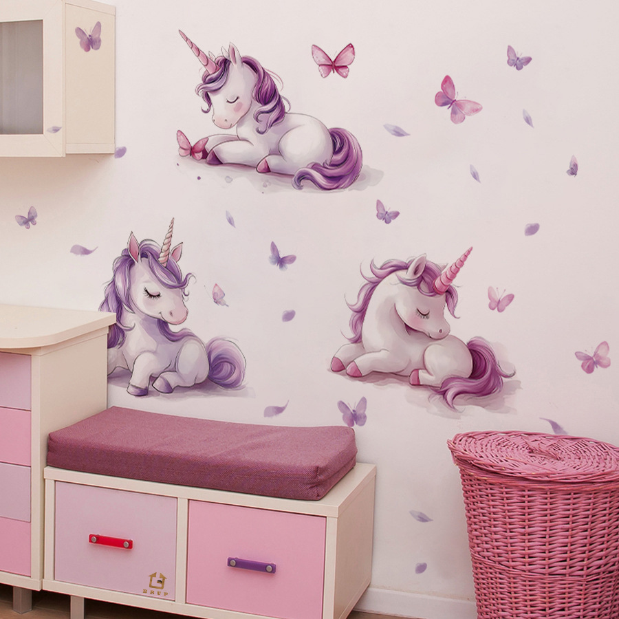 Cartoon Fantasy Unicorn Wall S - Baby Unicorn Nursery recension och pris