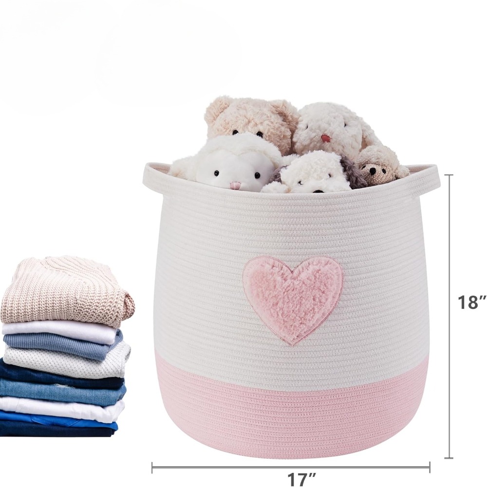 Pink Laundry Basket Hamper for - Baby Nursery Laundry Basket recension och pris