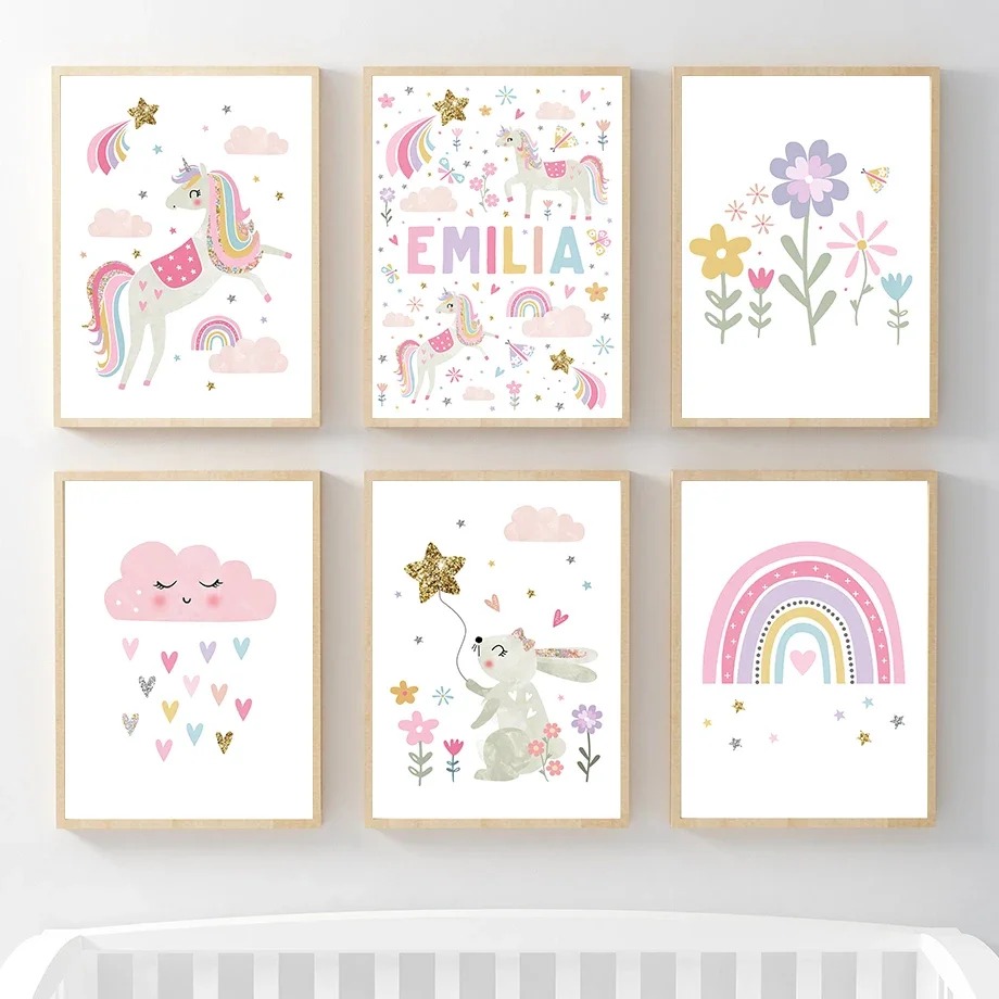 Rainbow Cloud Flower Nursery P - Baby Unicorn Nursery recension och pris