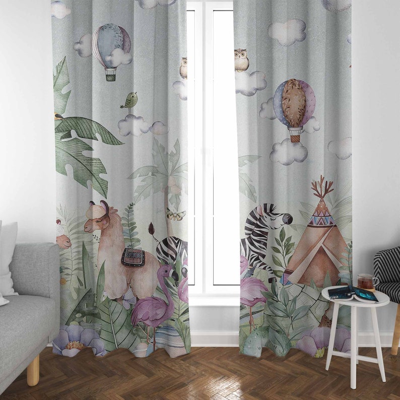 Safari Animals Party Nursery C - Baby Nursery Blackout Curtains recension och pris