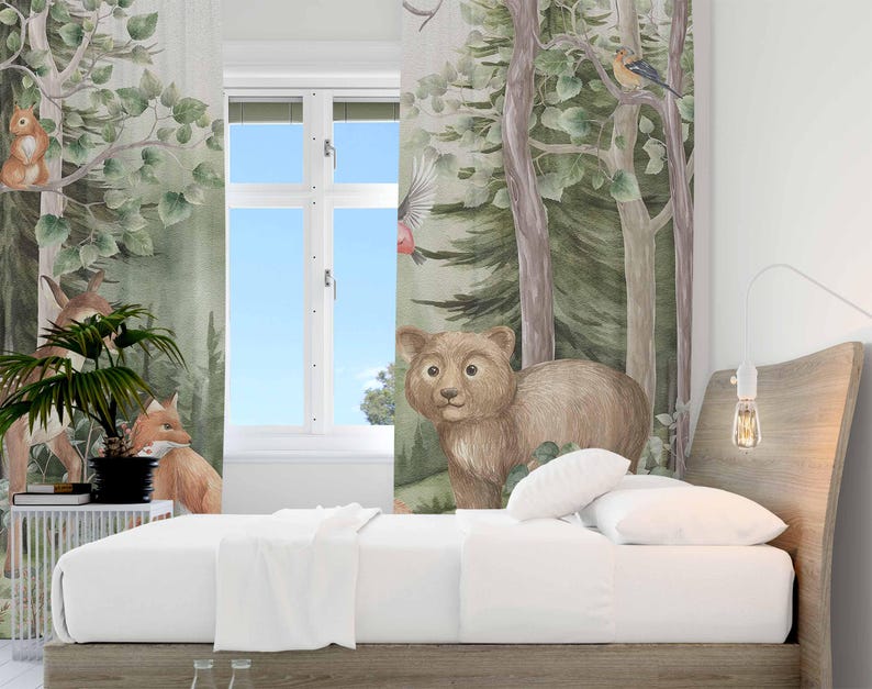 Woodland Animals Curtains Kids - Baby Nursery Blackout Curtains recension och pris