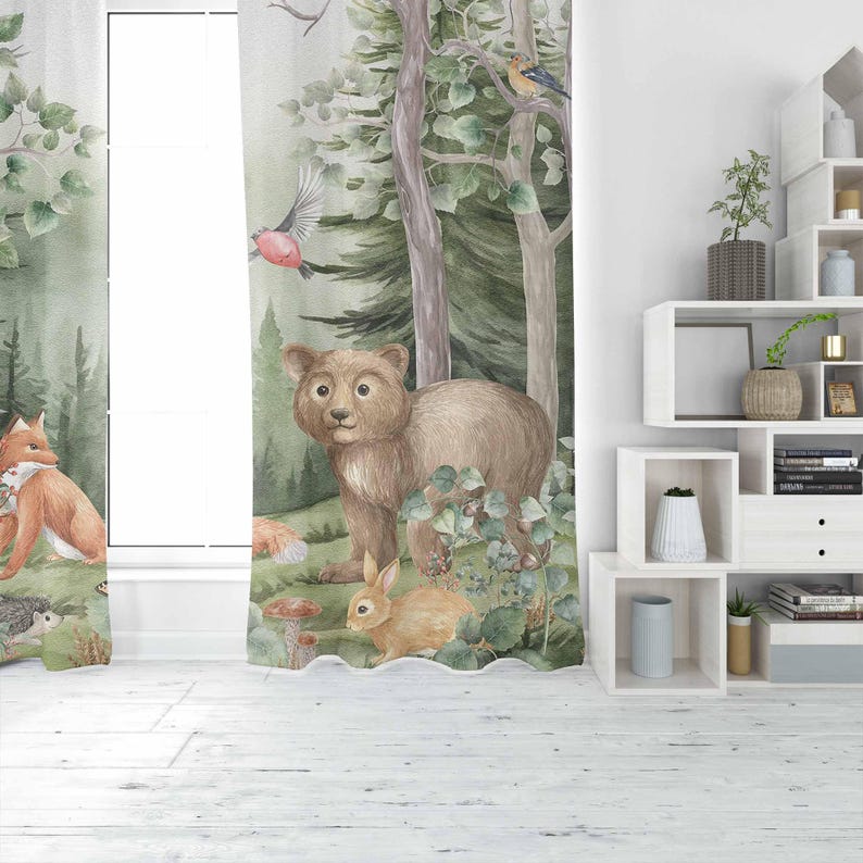 Woodland Animals Curtains Kids - Baby Nursery Blackout Curtains recension och pris