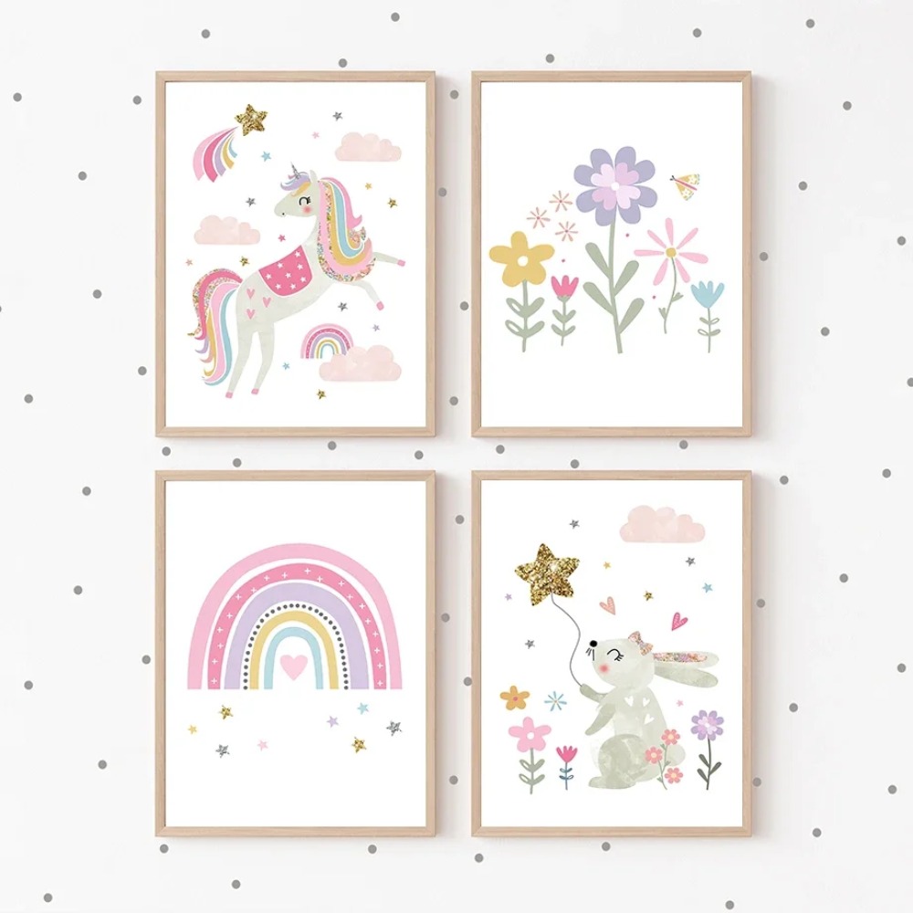 Pink Unicorn Rabbit Rainbow Cl - Baby Unicorn Nursery recension och pris