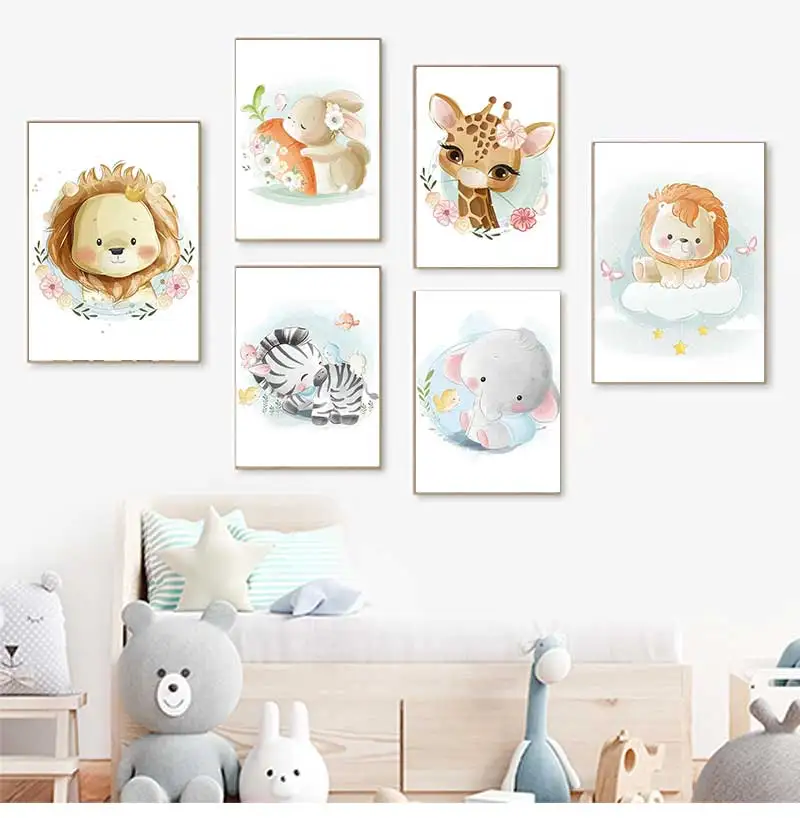 Cute Giraffe Lion Fox Rabbit Z - Baby Zebra Nursery recension och pris