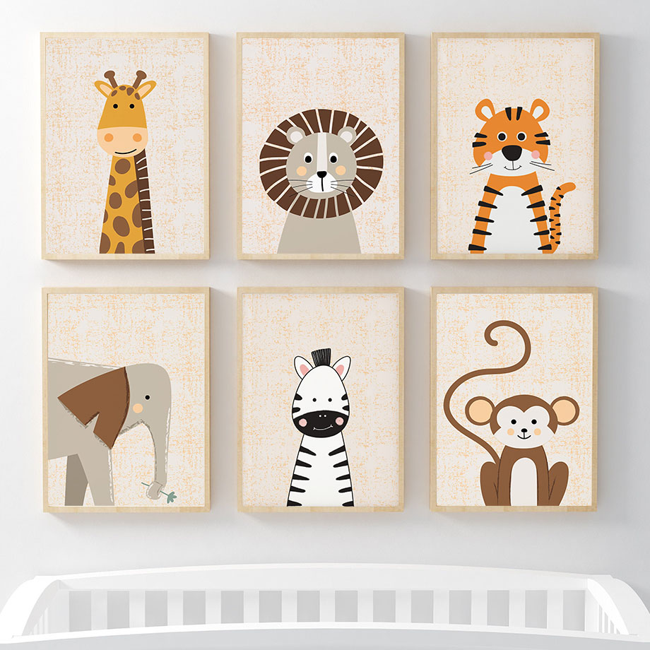 Lion Giraffe Elephant Zebra Mo - Baby Zebra Nursery recension och pris
