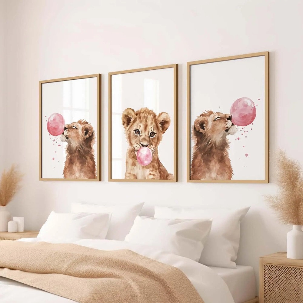 Lion Cub Nursery Wall Art Set  - Baby Nursery Jungle Theme recension och pris