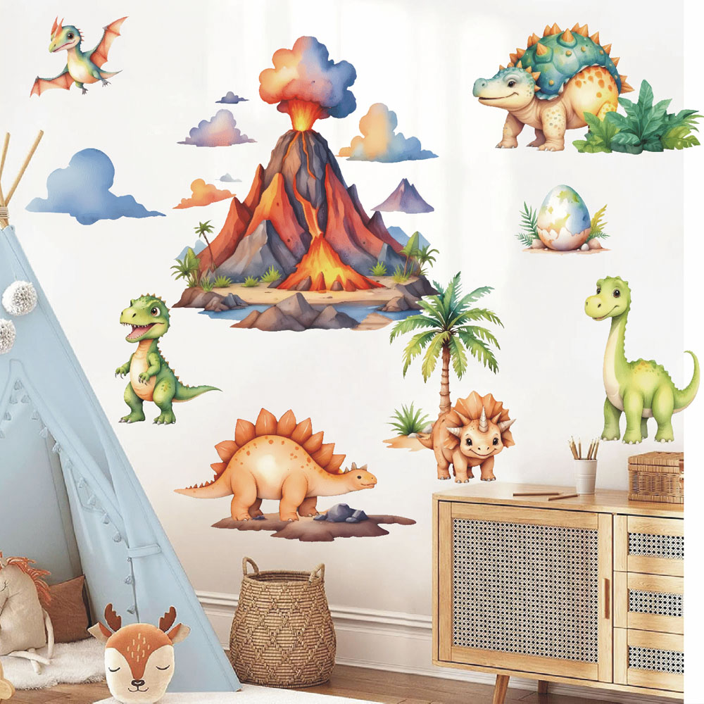 Cartoon Jungle Dinosaur Wall S - Baby Nursery Jungle Theme recension och pris
