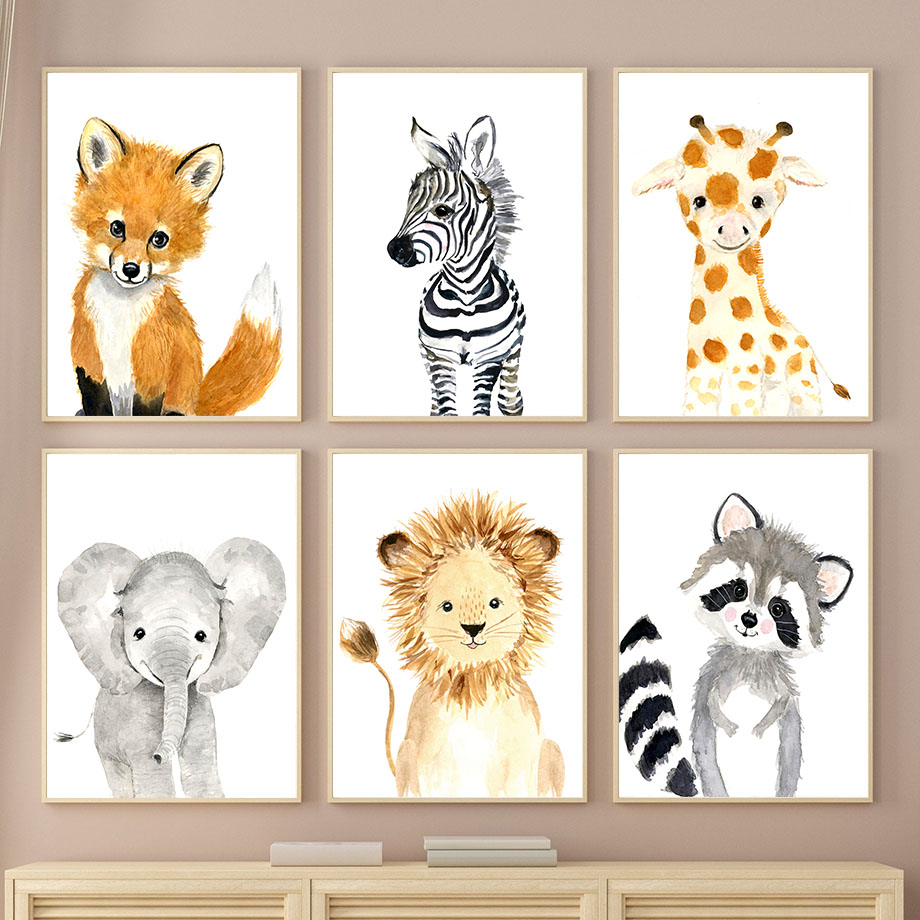 Boho Raccoon Elephant Lion Fox - Baby Zebra Nursery recension och pris