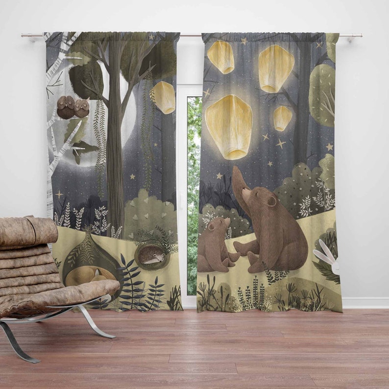Woodland Nursery Curtains Anim - Baby Nursery Blackout Curtains recension och pris