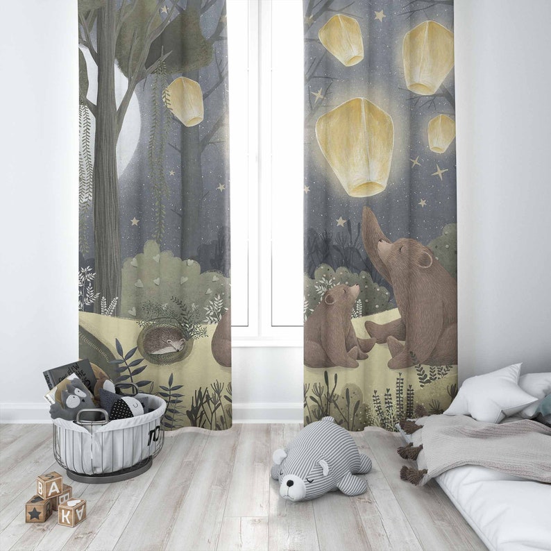 Woodland Nursery Curtains Anim - Baby Nursery Blackout Curtains recension och pris
