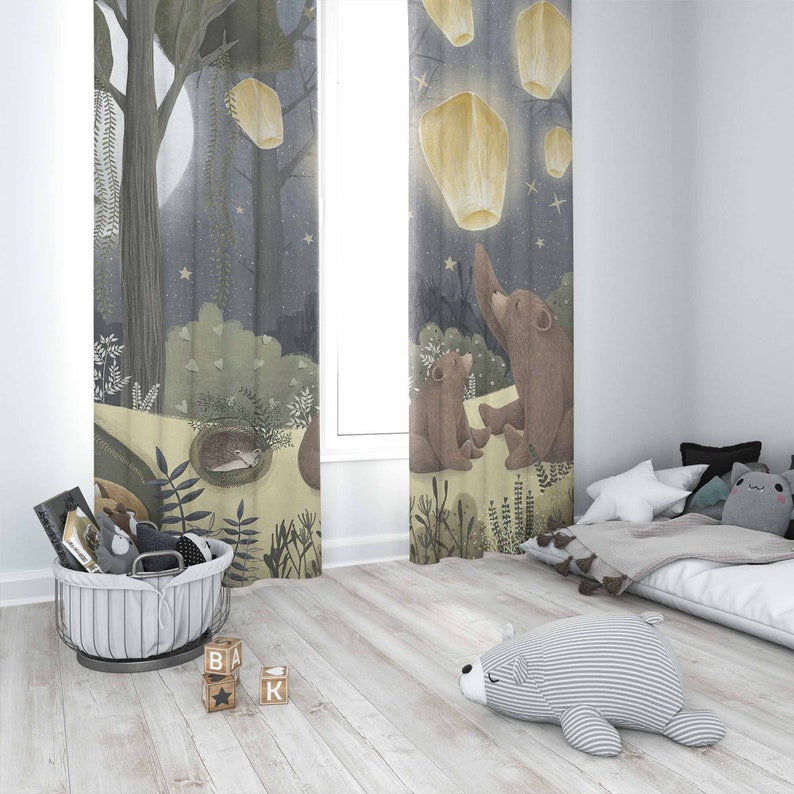 Woodland Nursery Curtains Anim - Baby Nursery Blackout Curtains recension och pris