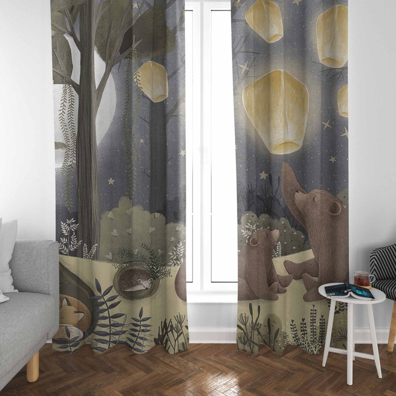 Woodland Nursery Curtains Anim - Baby Nursery Blackout Curtains recension och pris