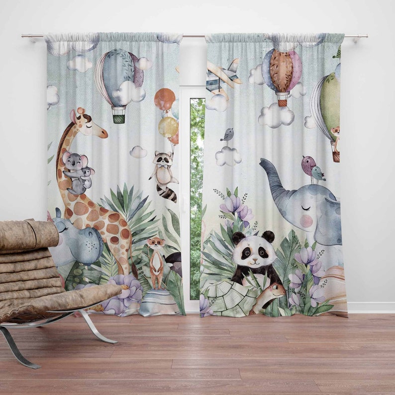 Safari Animal Party Nursery Cu - Baby Nursery Blackout Curtains recension och pris
