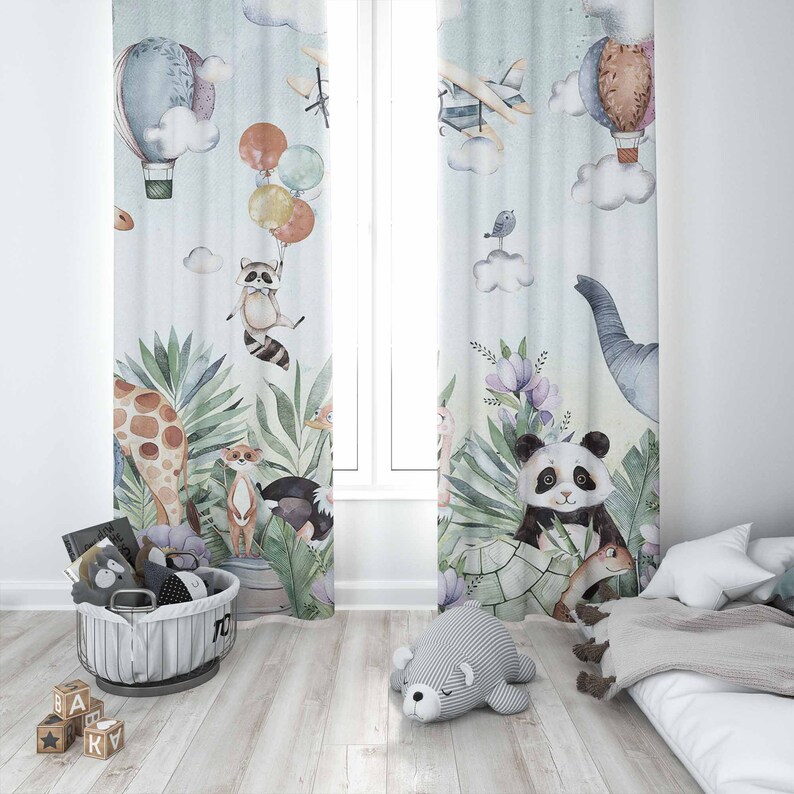 Safari Animal Party Nursery Cu - Baby Nursery Blackout Curtains recension och pris