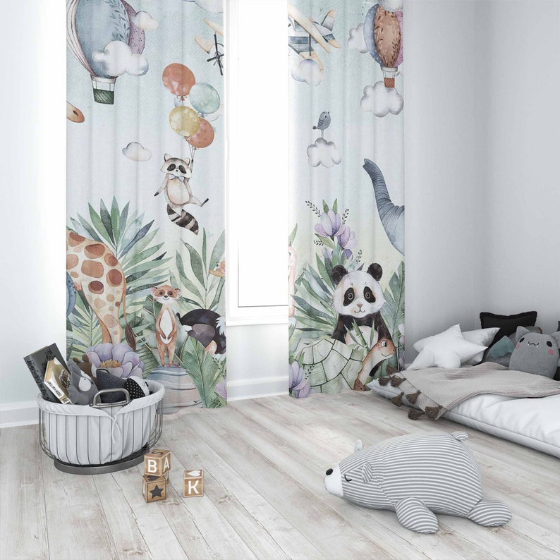 Safari Animal Party Nursery Cu - Baby Nursery Blackout Curtains recension och pris