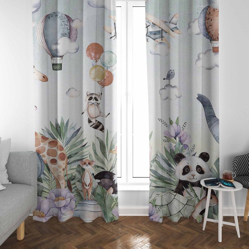 Safari Animal Party Nursery Cu - Baby Nursery Blackout Curtains recension och pris