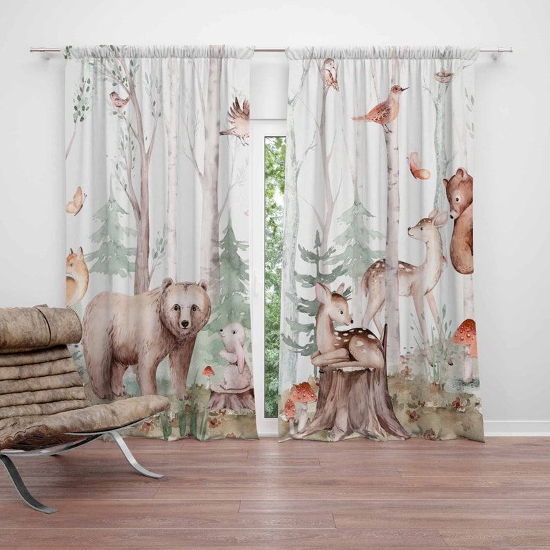 Forest Animals Curtains Kids N - Baby Nursery Blackout Curtains recension och pris