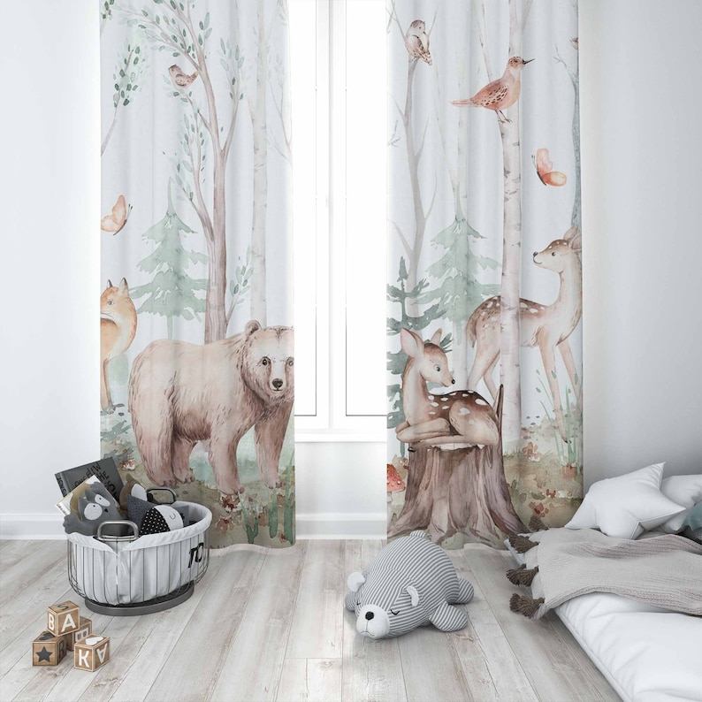 Forest Animals Curtains Kids N - Baby Nursery Blackout Curtains recension och pris