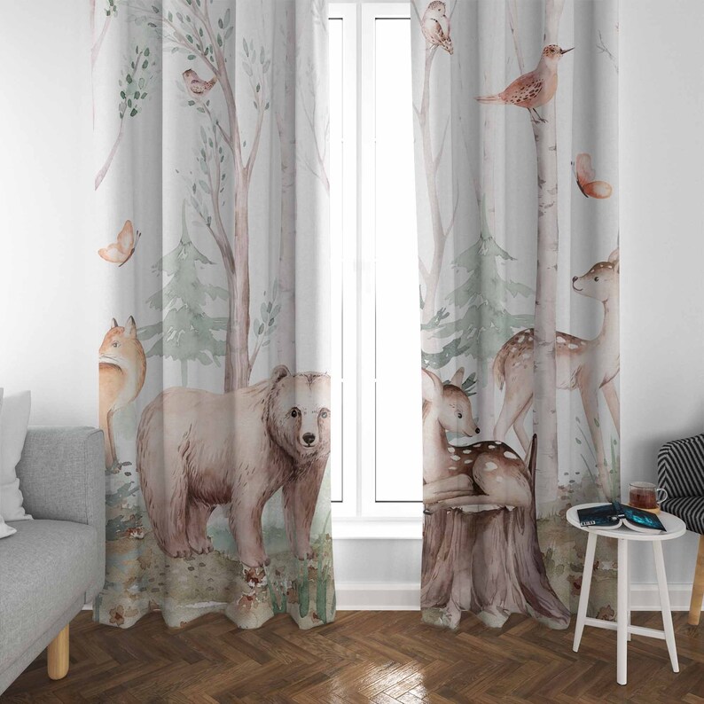 Forest Animals Curtains Kids N - Baby Nursery Blackout Curtains recension och pris