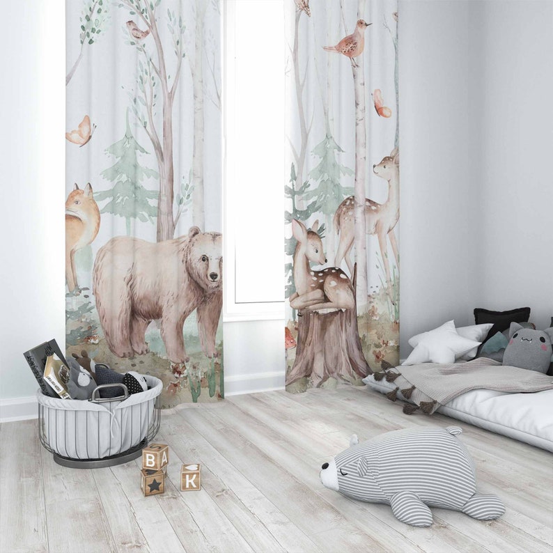 Forest Animals Curtains Kids N - Baby Nursery Blackout Curtains recension och pris