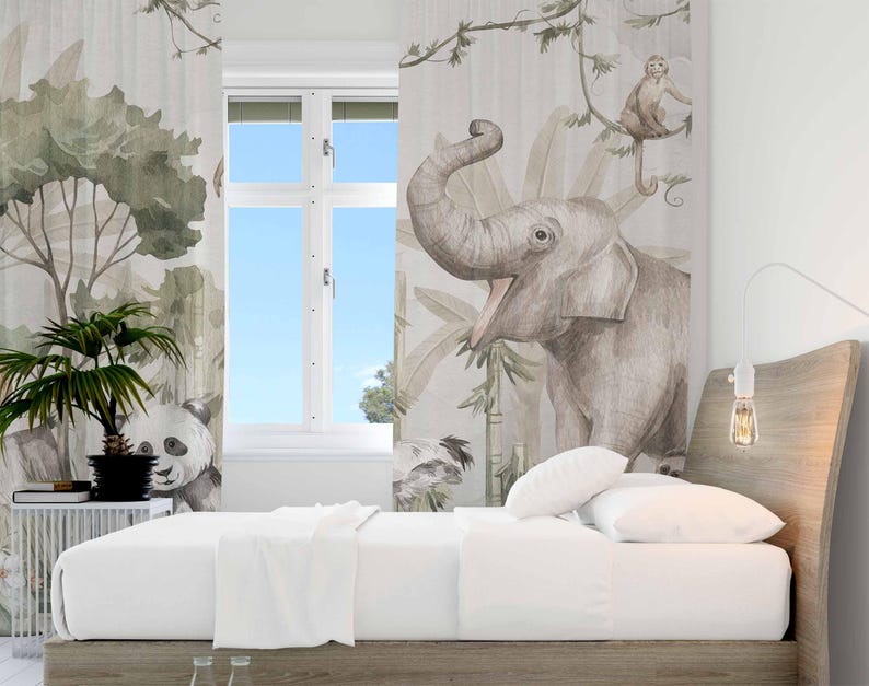 Safari Animals Curtains Kids B - Baby Nursery Blackout Curtains recension och pris