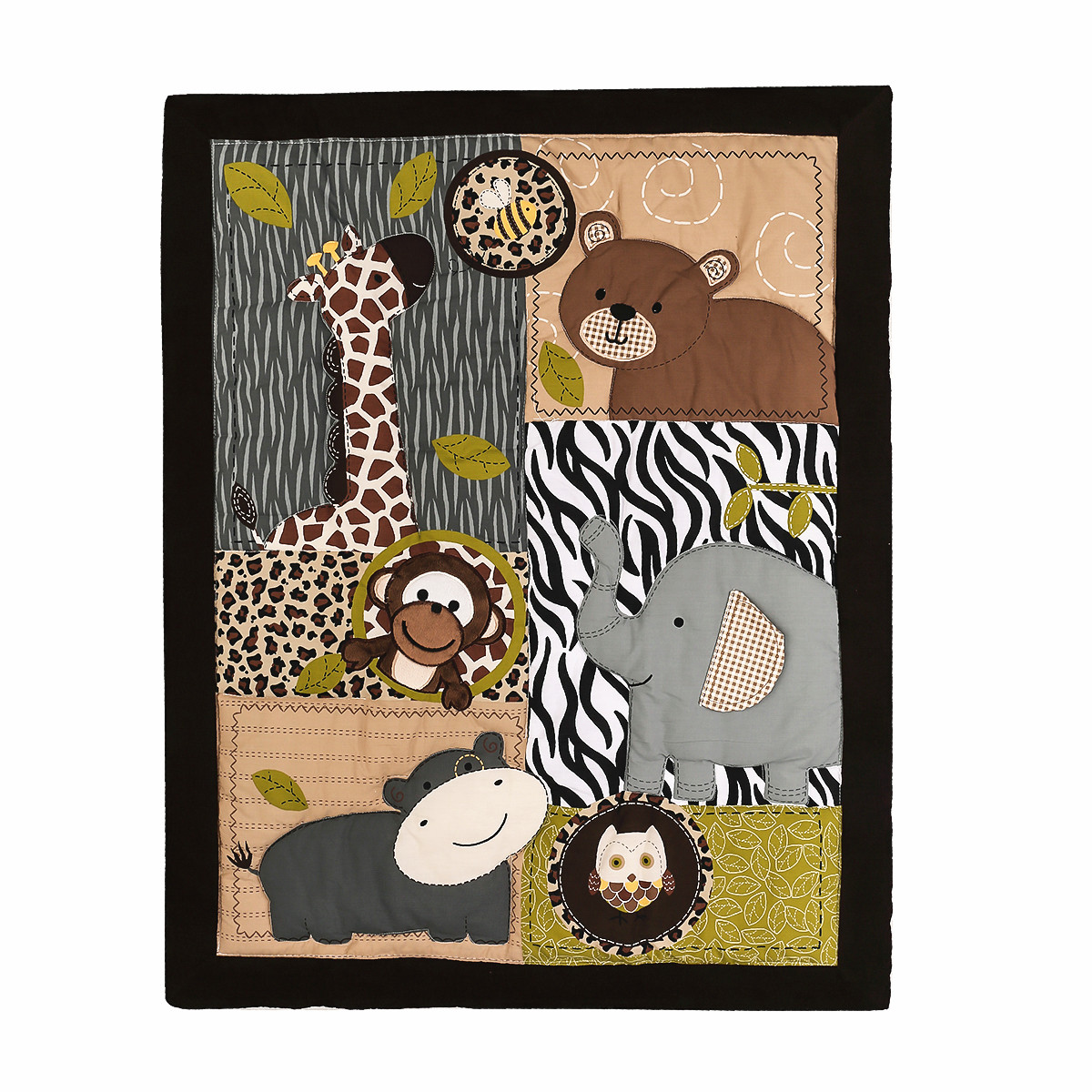 3Pcs Embroidered Newborn Baby  - Baby Nursery Jungle Theme recension och pris
